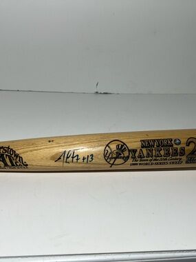 Jim  Leyritz New York Yankees Autographed Commemorative World Series Bat